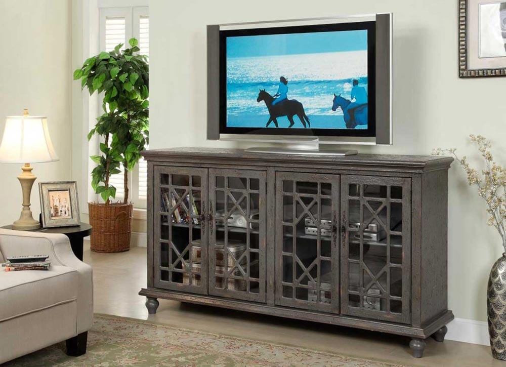 Entertainment Stand with TV on it