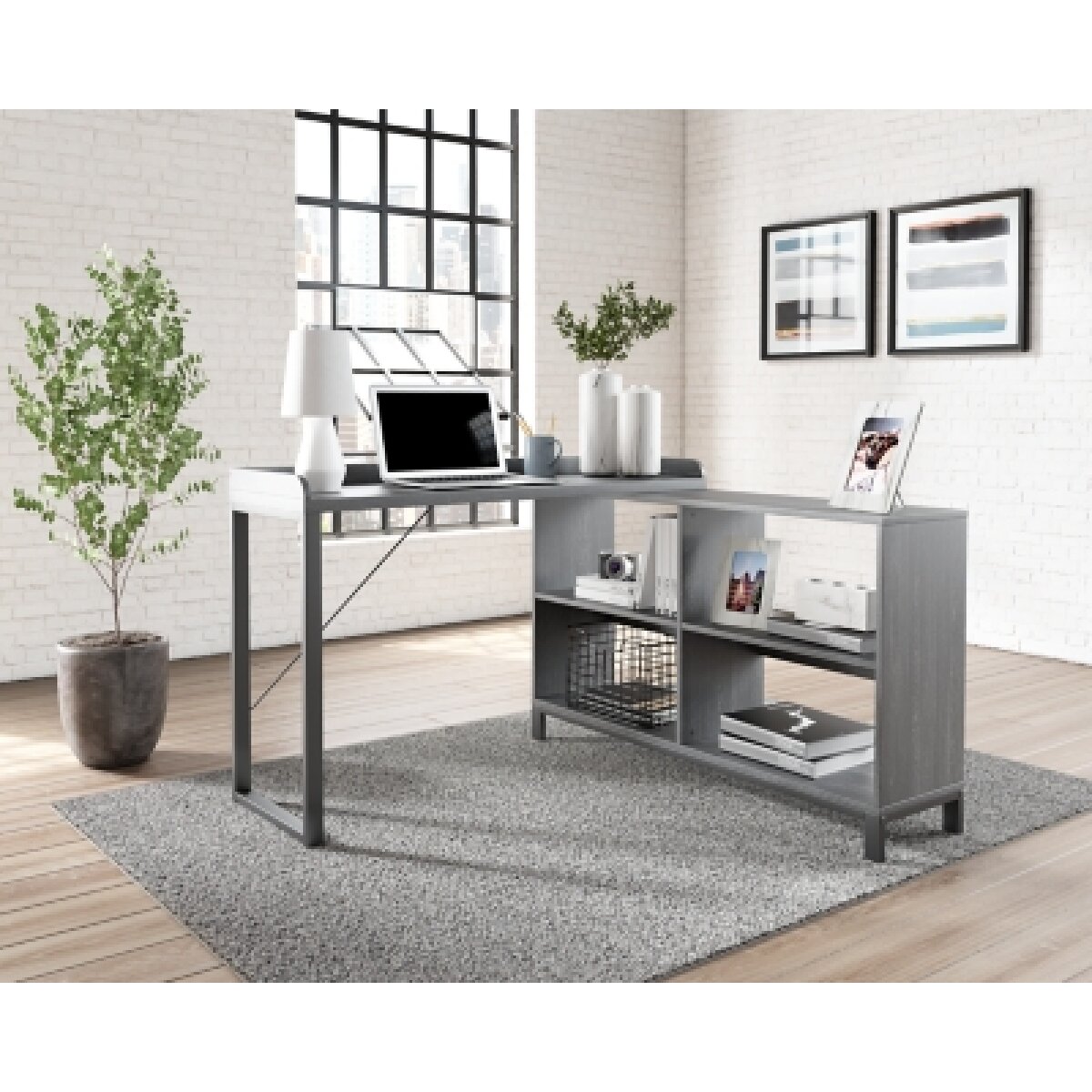 Yarlow Home Office L-Desk Desks Ashley Furniture 18