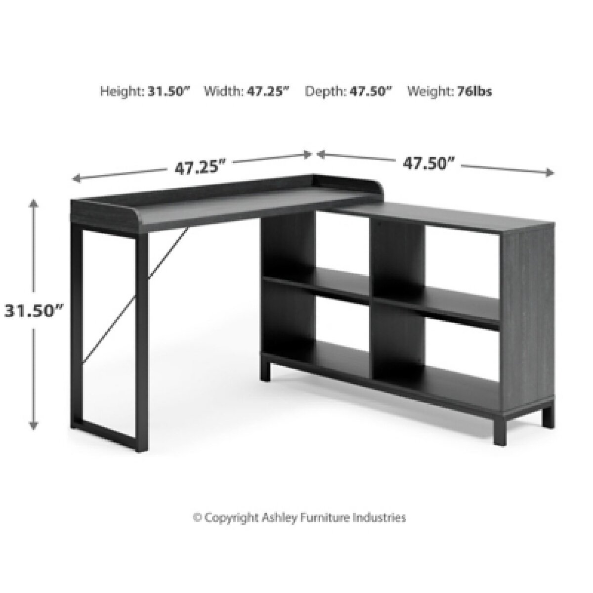 Yarlow Home Office L-Desk Desks Ashley Furniture 25