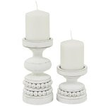 White Beaded Candle Holder