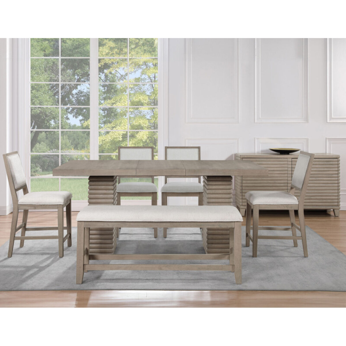 f9dac6a48cb2779681c36d6f67239eea Lily 6-piece Counter Dining Set - Image 1